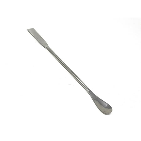 Stainless Steel Double Ended Micro Lab Spatula Sampler, Square & Flat Spoon End, 9" Length