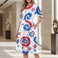 thumbnail image 4 of BOMYJESK Women's 250th Anniversary USA Flag Floral Maxi Dresses Patriotic American Flag Boho Independence Day Summer Dresses 4th Of July Beach Long Dresses Casual Resort Wear White L, 4 of 7