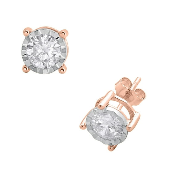 1 Carat Diamond Stud Earrings in 14K Rose Gold