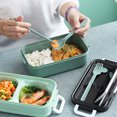 thumbnail image 3 of Contenedores Almuerzo Bento Box Microondas Calentamiento Split Doble Capa Almacenamiento de Alimentos (Verde) JShteea Libre de BPA, 3 of 7