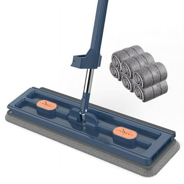 Floor Cleaning Mop Hands-Free Squeeze Mops Home Cleaning Microfiber Rotating Mop Floor Washing Brooms,Navy Blue