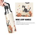 thumbnail image 4 of Yayeee 20oz Double Wall Stainless Steel Water Bottle with Flip Straw, Gray Cartoon Halloween Cat, 4 of 7