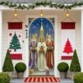 thumbnail image 4 of Uutvery Religious Christmas Door Cover, Nativity Scene Door Hanging with Savior Mary Three Kings, for Church Home Decor Holiday Celebration, Festive Banner for Christmas, 70.87x35.43 inches, 4 of 6
