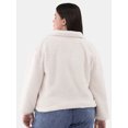 thumbnail image 3 of No Boundaries Half Zip Plush Pullover with Pockets, Women's and Women's Plus, 3 of 12