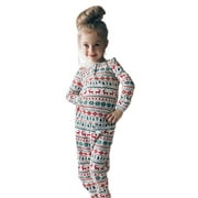 XBTCLXEBCO Family Xmas Matching PJS Pajamas Set Christmas Sleepwear Outfit Cartoon Elk Print Clothes
