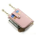 thumbnail image 3 of SaniMore for iPhone 13 Pro Max Case, PU Leather Removeable Zipper Purse with Card Slots Crossbody Lanyard Shockproof Bumper Anti-drop Love Heart Stylish for Girls Women Wallet Cover, Pink, 3 of 8