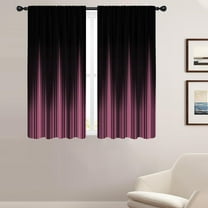 Pink and Black Window Curtains for Bedroom 42 x 63 Inch Rod Pocket Ombre Dark Girls Girly Gothic Goth Women Modern Abstract Cool Anime Art Living Room Treatment Set of 2 Curtain Panels Drapes
