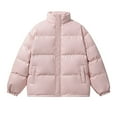 thumbnail image 2 of hlysgo Men's Puffer Jackets no Hood Shiny Full Zip up Quilted Puffy Jacket Men's Winer Coats Heavyweight Thermal Padded Outerwear Coat Pink L, 2 of 4