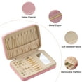 thumbnail image 3 of EEEkit Flannel Travel Jewelry Organizer, Jewelry Case with Multiple Compartments for Earrings, Rings, Pink, 3 of 6