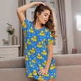thumbnail image 3 of Logiee Cute Yellow Rubber Ducks Print Nightgowns for Women,Soft Short-Sleeved Lightweight Sleepwear, Loose Sleepshirts, 3 of 6