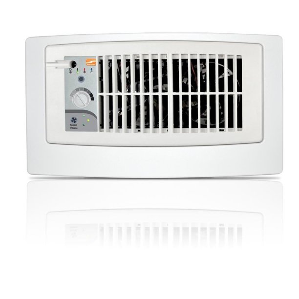 Flush Fit Smart Register Booster Fan In White With Adaptor Plate
