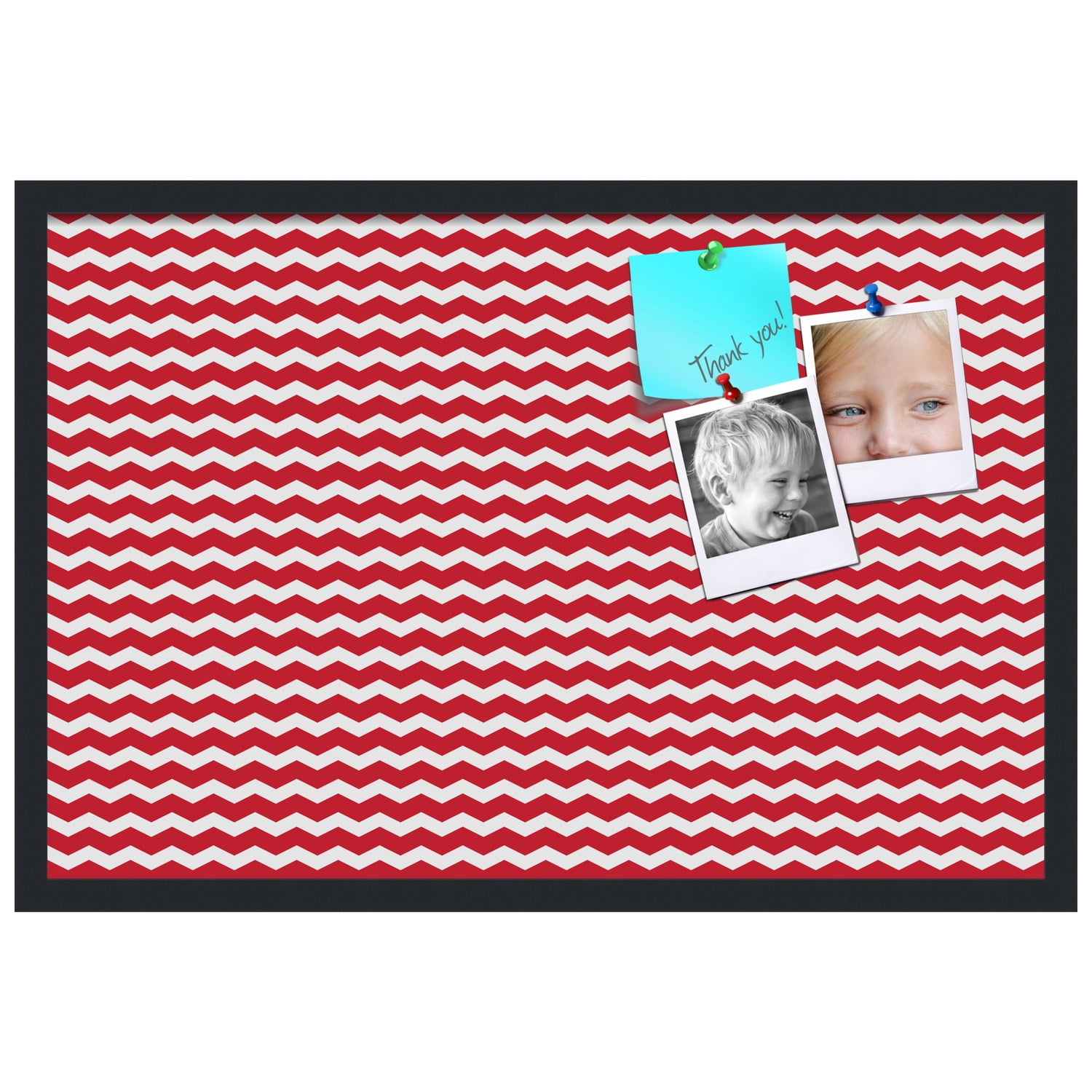 PinPix ArtToFrames 28x18 Custom Cork Bulletin Board    Poster Board Has a Fabric Style Canvas Finish, Framed in Satin Black (PinPix-511)