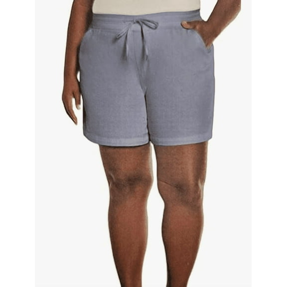 Orvis Women's Short - Pull-On Casual Comfort with Drowstring Back Pockets - Cotton Blend Shorts (Blue, XXL)
