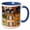Blue/White, variant on 3drose, Poland, Warsaw. Close-up of Building Facade., 11oz Two-tone Black Mug