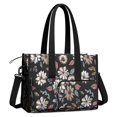 thumbnail image 2 of Teacher Tote Bag,Pioneer Flower Floral Print Pattern Teacher Utility Tote Bag,Large Work Tote Bags for Women with Multiple Pockets,Top Zipper Closure,13.8x10.6x6.7 Inch, 2 of 5