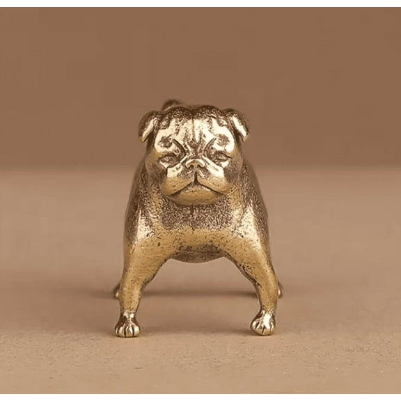 Solid Brass French Dog Figurine Elegant Desktop Ornament Decorative Sculpture for Home Décor Pet Lover