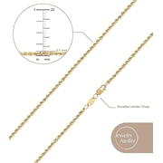 Jewelry Atelier Gold Chain Necklace Collection - 14K Solid Yellow Gold Filled Rope Chain Necklaces for Women and Men with Different Sizes (2.1mm, 2.7mm, or 3.8mm)
