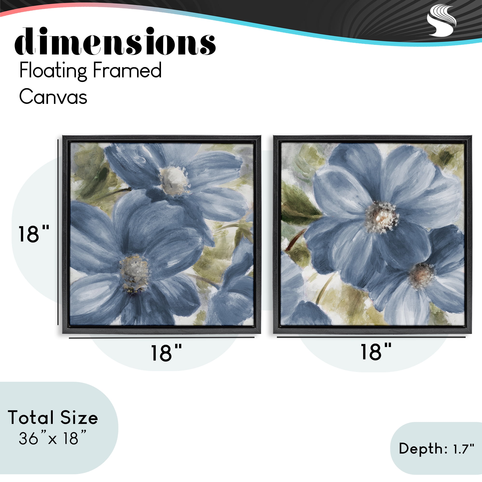 Stupell Industries Floral Walk in Beauty 2 Piece Black Framed Floater Canvas Set, design by Lanie Loreth