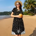thumbnail image 4 of Vsdgher Spiderweb Bats And A Spider for Womens Summer 2025 Casual Midi Maxi Dresses Lightweight Short Sleeve Round Neck Beach Dress -3X-Large, 4 of 7