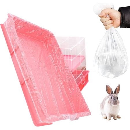 30 pcs Disposable Rabbit Cage Liner, Disposable Rabbit Leak Proof Cage Liners Small Animal Bedding Litter Pan Bags Universal Toilet Film for Bunny Guinea Pigs