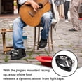thumbnail image 3 of WHAMVOX 1Pcs Foot Tambourine In Black With Compact Body And Nickel-Plated Jingle Bells For Musical Instruments, 3 of 5