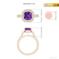 thumbnail image 4 of ANGARA Natural Classic Cushion 1.35 ct Amethyst Ring with Diamond Halo in 14K Rose Gold for Women (Size-7mm) | February Birthstone, Anniversary, Jewelry Gift for Women | Natural Amethyst Ring, 4 of 9