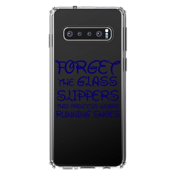 DistinctInk Clear Shockproof Case for Samsung Galaxy S10 (6.1" Screen) Forget Glass Slippers Princess