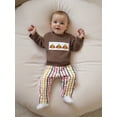 thumbnail image 3 of BemeyourBBs Boy 2-piece Outfit Long Sleeve Embroidery Sweatshirt Plaid with Pants, 3 of 9