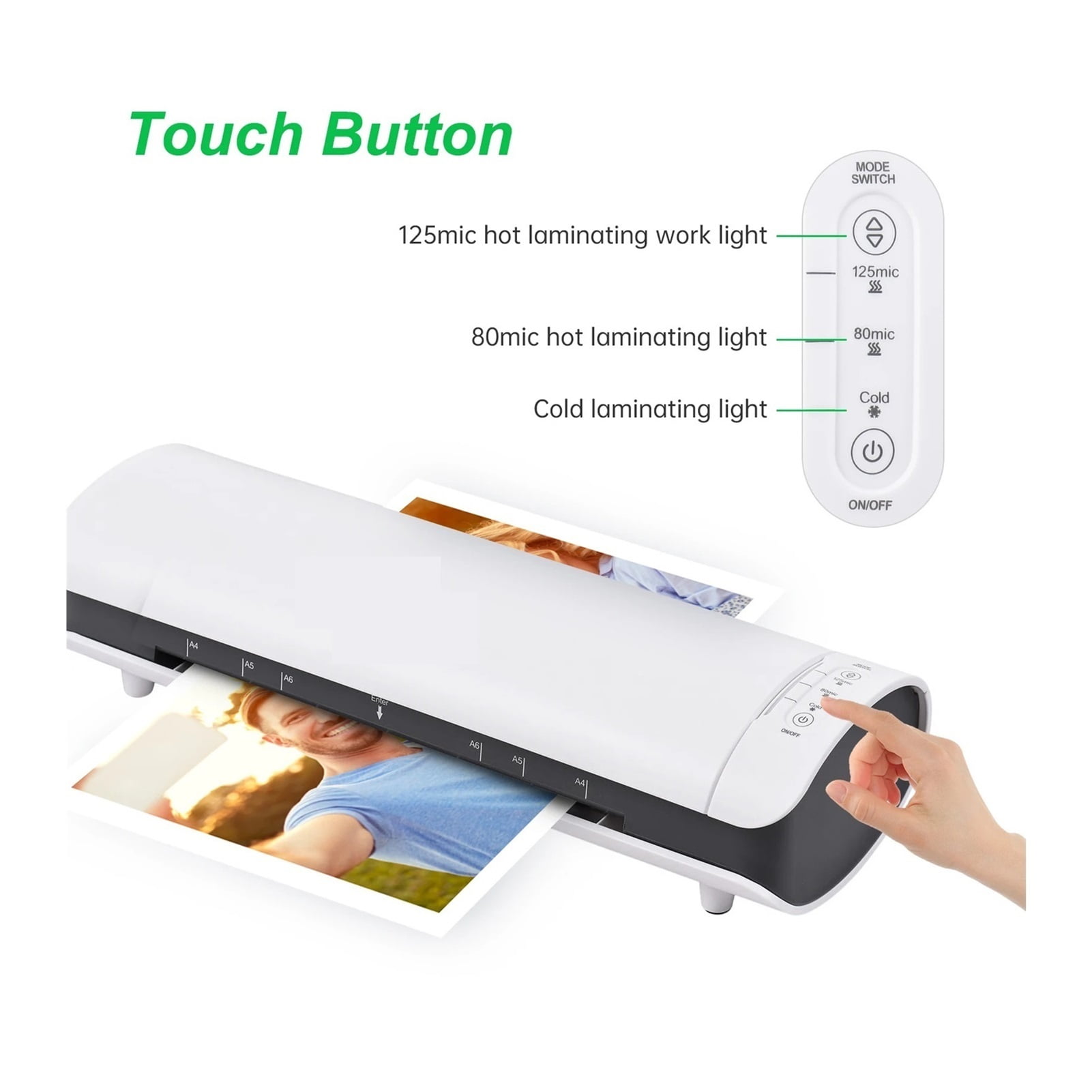 SL988 Desktop A4 Laminator Machine Set Hot And Cold Lamination 2 Roller System With Paper Cutter Rounder Hole Puncher