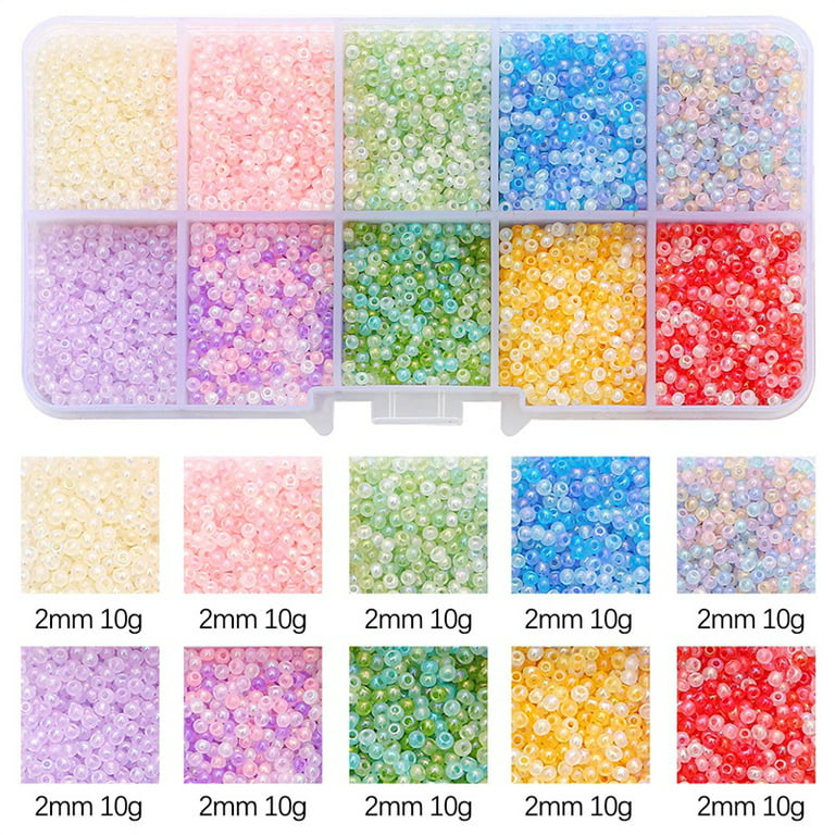 Feildoo Bead Jewelry Making Kit Rainbow Opaque Beads Friendship Bracelet  Glasses Anti-Loss Rope Making Crafts Independence Day Gift,15 Gram Pottery