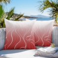 thumbnail image 5 of Ombre Red Stripes Outdoor Pillow Covers Set of 2 Striped Lines Waves Gradient Waterproof Throw Pillow Case Decorative Square Cushion Cover for Patio Couch Garden Balcony, 20"x20", 5 of 9