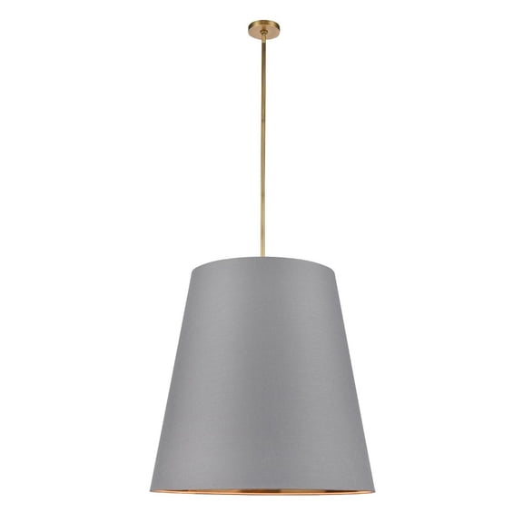 PD311030VBGG-Kuzco Lighting-Calor - 3 Light Pendant-Vintage Brass Finish-Gray Shade Color