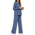 thumbnail image 5 of UVN 2 Piece Outfits for Women Long Sleeve Sweatsuit and Wide Leg Tracksuit Ladies Fall Cozy Lounge Sets, 5 of 11