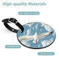thumbnail image 4 of 2Pcs Leather Round Seagull Cruise Luggage Tag with Privacy Cover and Name ID Tag - Suitable for Travel Handbags Backpacks School Bags Luggage Tags, 4 of 7