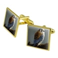 thumbnail image 1 of American Kestrel on Branch Painting Square Cufflink Set - Silver or Gold, 1 of 6