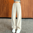 thumbnail image 2 of TIREOW Girls Sweatpants Elastic High Waist Straight Wide Leg Sweat Pants Soft Daily Wear Casual Baggy Streetwear Pants, 2 of 5
