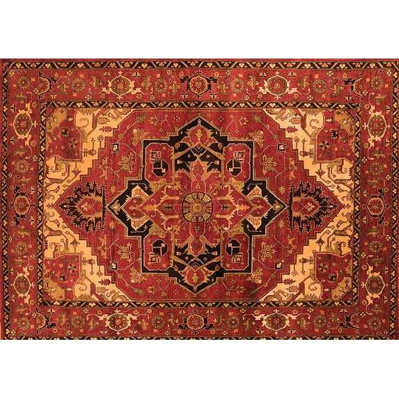 Ahgly Company Indoor Rectangle Persian Orange Traditional Area Rugs, 6' x 9'