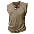 thumbnail image 3 of fatyb Men's Tank Tops Sleeveless Button up Muscle T Shirts with Pocket Crew Neck Summer Casual Beach Tops, 3 of 6