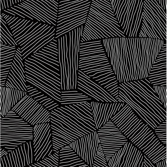 Peel And Stick Wallpaper Vinyl Geometric Black White Removable Waterproof Accent Roll 17.5 x 78.8 in
