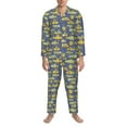 thumbnail image 3 of Honeii Cartoon Submarines Pattern Mens Pajamas Set,2pcs Men's Lounge Long Sleeve Sleep Shirt and Pajama Bottoms Sleepwear Set,Mens Pjs Sets-X-Large, 3 of 7