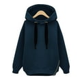 thumbnail image 2 of jjayotai Women's Hoodie Pullover, Side Zipper Hooded Warm Hoodie Casual Fashion Solid Color Drawstring Sweatshirt, 2 of 5
