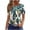 Z142-Army Green, variant on Ichuanyi Women's Casual Pattern Floral Printed Shirt Loose Short Sleeved T-Shirt Classic Round Neck Top