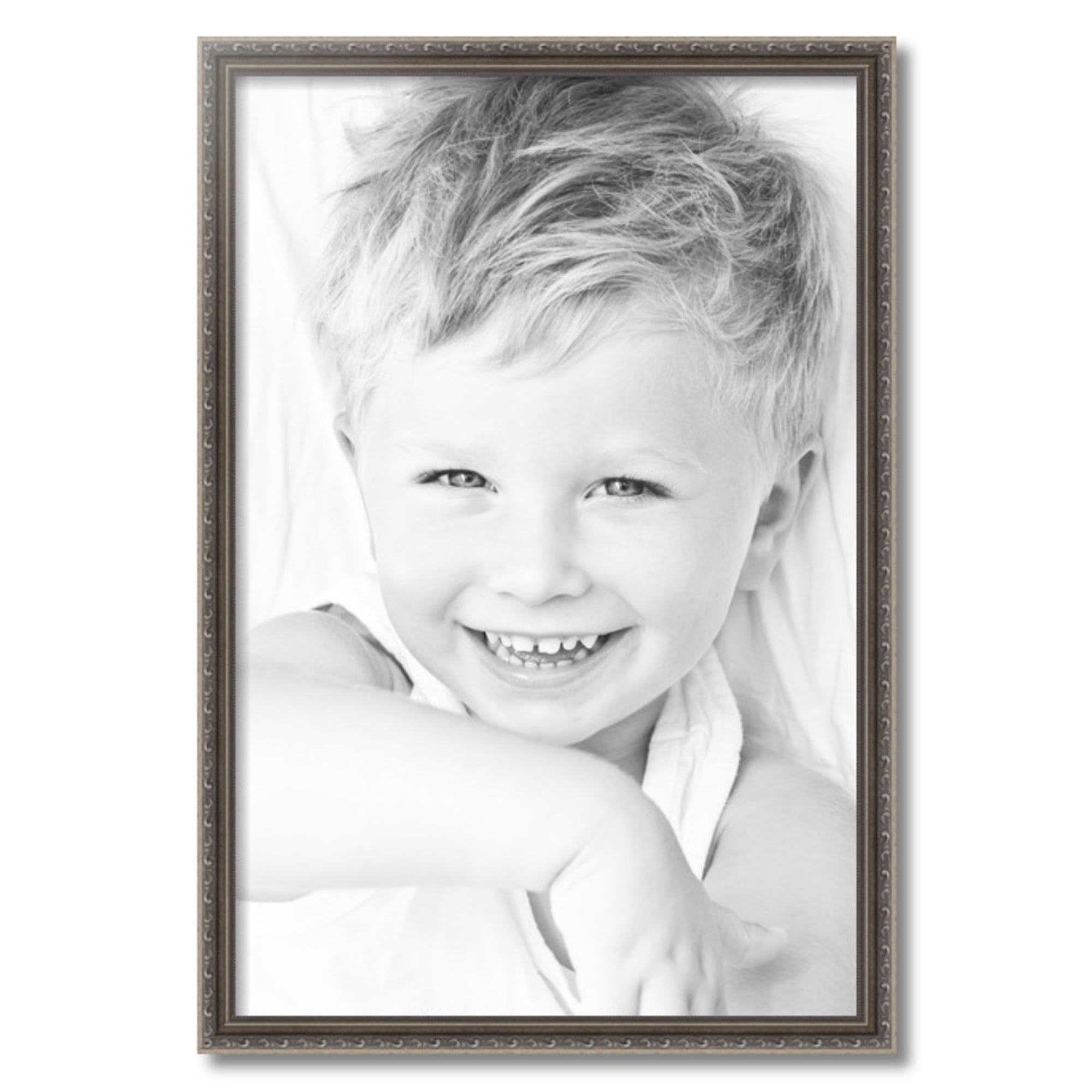 ArtToFrames 20" x 30" Antique Silver Picture Frame, 20x30 inch Silver Wood Poster Frame (WOM-4562)