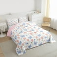 thumbnail image 3 of Feelyou Dreamy Pink Butterly Full Size Comforter Sets, Spring Tulip Flower Bedding Comforter Set, Kawaii Princess Style Reversible Bedding Sets, Luxury Bedroom Decor, 3pcs, 3 of 8
