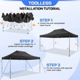 thumbnail image 6 of HOTEEL 10x15 Pop Up Canopy with 4 Sidewalls, Heavy Duty Waterproof Commercial Canopy Tent for Outdoor Parties & Garden Events, Pop up Gazebo with Thicken Frame, Black, 6 of 9