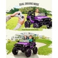 thumbnail image 2 of 24V Kids Ride On Truck – Battery Powered Electric Toy Car with Remote Control, 4WD Spring Suspension for Boys & Girls Ages 3+, Purple, LED Headlights & Music, Outdoor/Indoor Play, 2 of 11