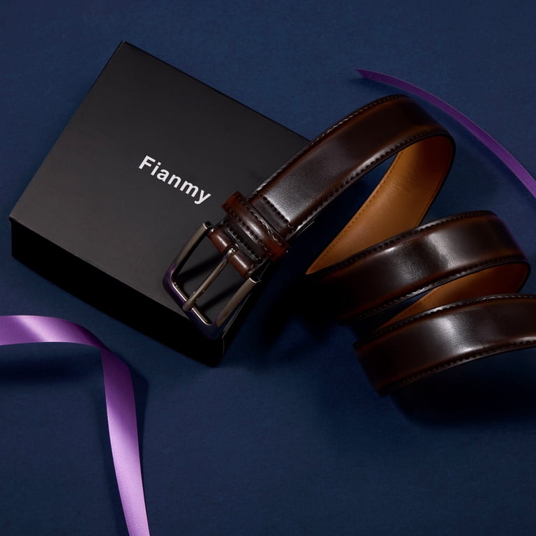 FIANMY Men's Genuine Leather Dress Belt, Classic Design photo 2