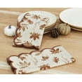 thumbnail image 2 of PurpleEssences Maple Leaves Scalloped Cloth Napkins Set of 6, 18"x18" Dinner Napkins - Aurelia Edges Rust, 2 of 4