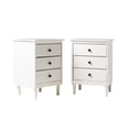 thumbnail image 3 of Walker Edison Madeline 3-Drawer Nightstand, White, Set of 2, 3 of 12