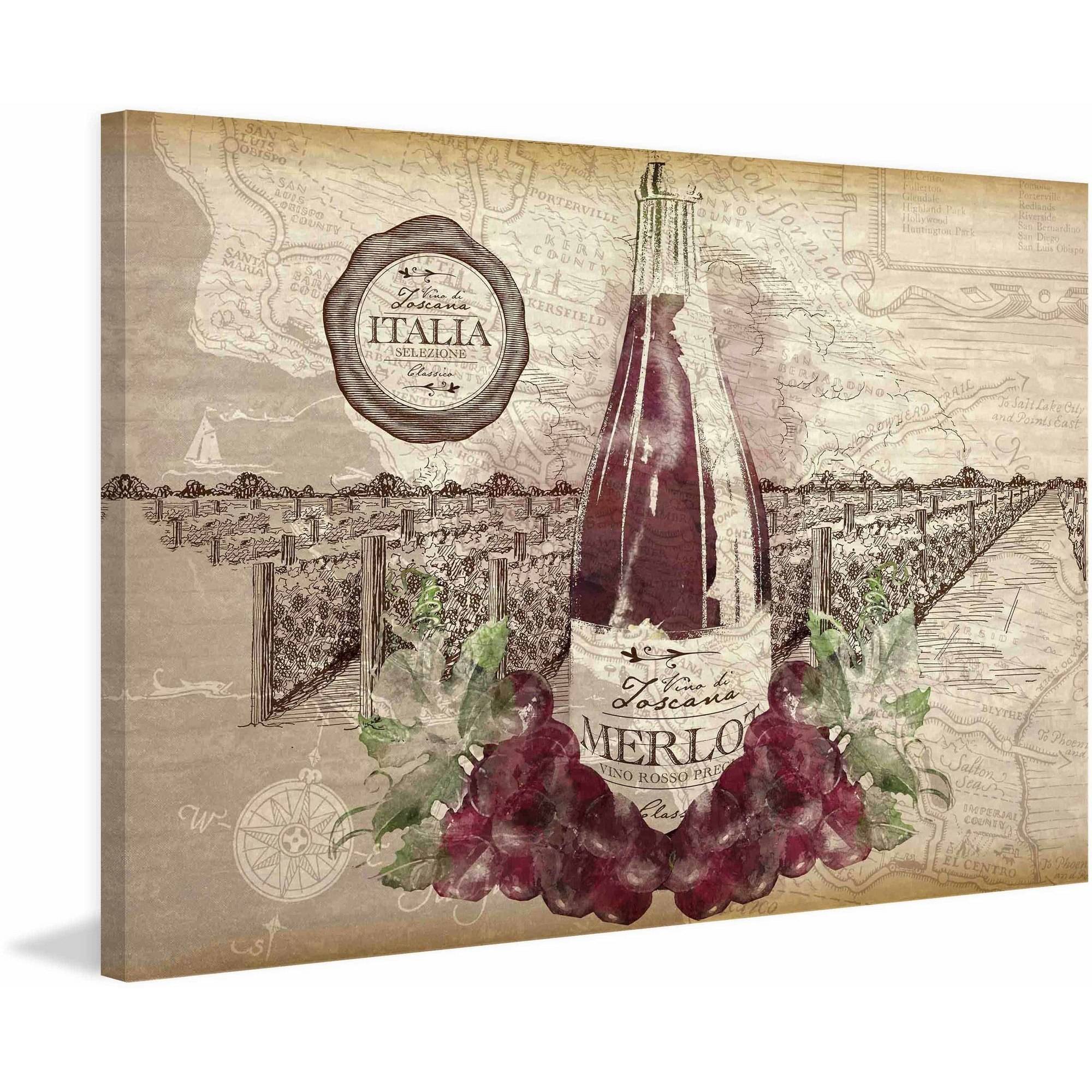 Marmont Hill 'Wine 2' Painting Print on Wrapped Canvas